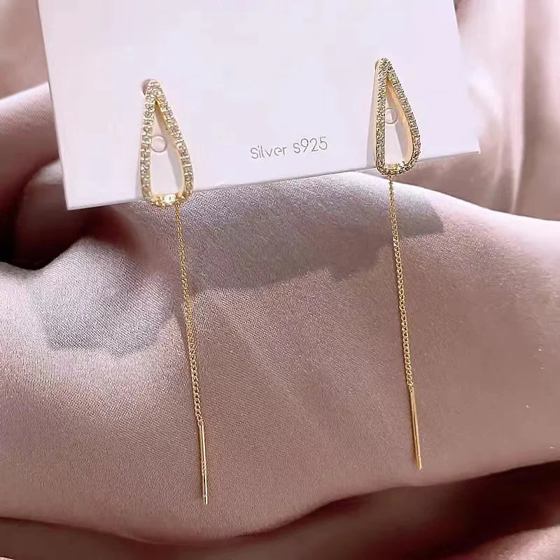 Women's Fashionable Zircon Ball Pendant Earrings